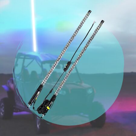 NOVSIGHT 2PCS 3FT LED Whip Lights with Flag Pole