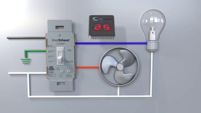separate bathroom light and exhaust fan
