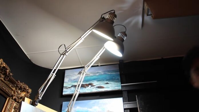 How do you install the overhead lighting for the art studio