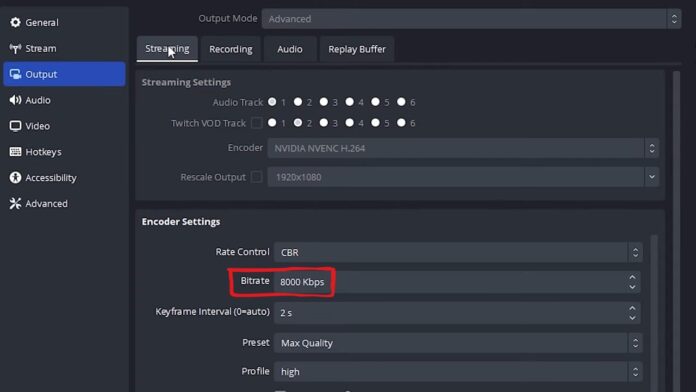 OBS Streaming Bitrate Settings